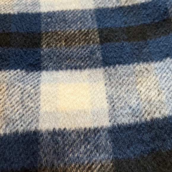 Kensie Blue & Black Plaid Flannel Shacket Pockets - Picture 10 of 15